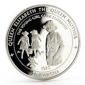 Malawi 20 kwacha Young Girl Guide Elizabeth II Queen Mother silver coin 1997