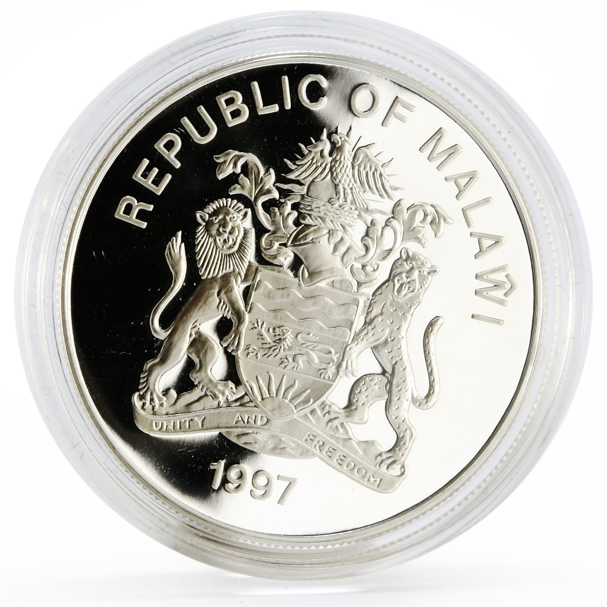 Malawi 20 kwacha Young Girl Guide Elizabeth II Queen Mother silver coin 1997