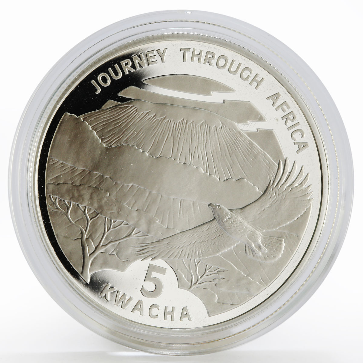 Malawi 5 kwacha Journey to Africa series Kilimanjaro Bird proof silver coin 2006