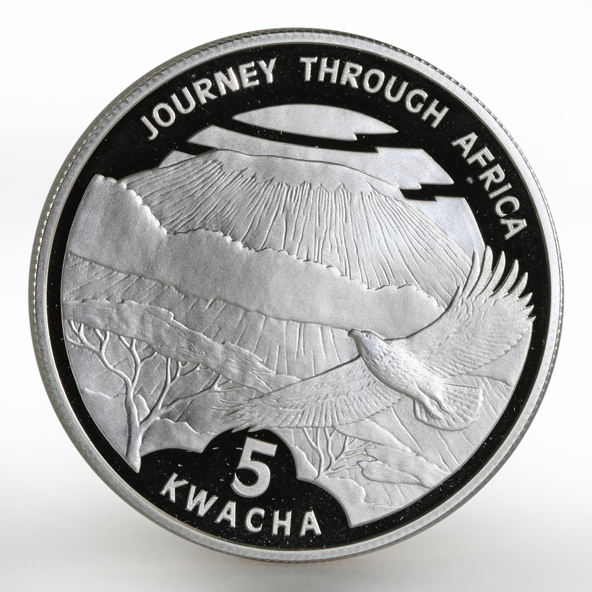 Malawi 5 kwacha Journey to Africa series Kilimanjaro Bird proof silver coin 2006