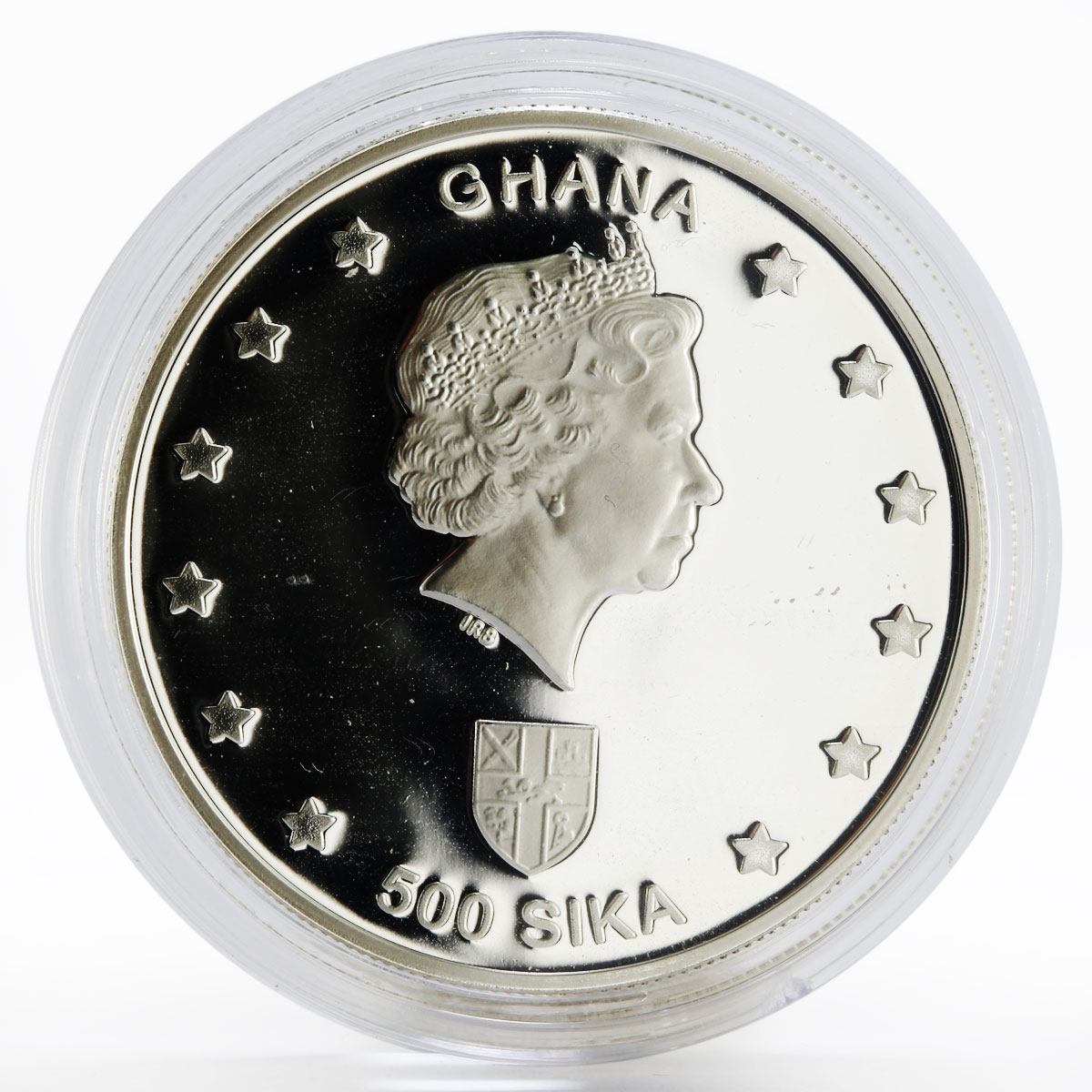 Ghana 500 sika Berlin Olympic Stadium proof silver coin 2004