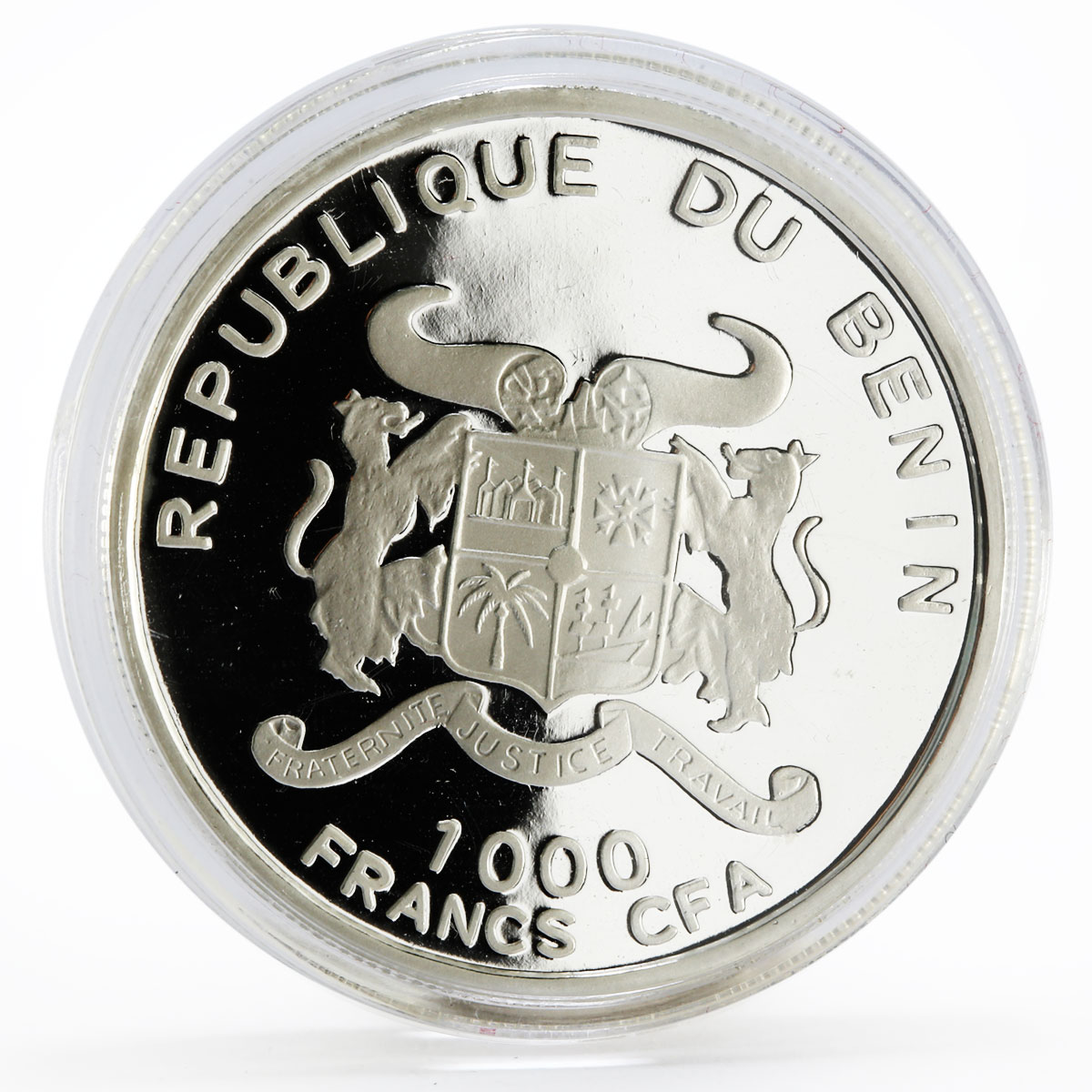 Benin 1000 francs 250th Birth of Wolfgang Mozart proof silver coin 2005