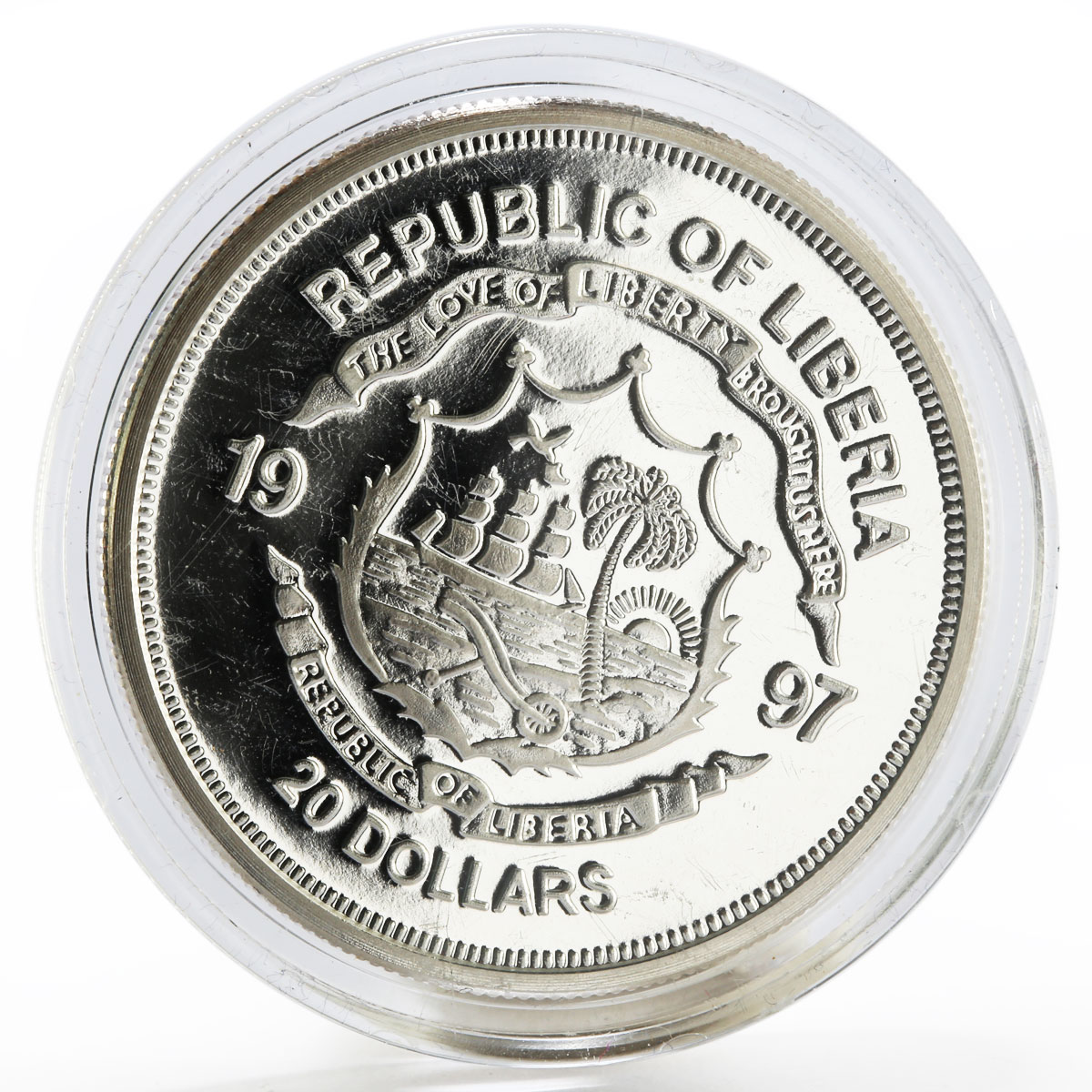 Liberia 20 dollars Lady Diana series Australian Tour proof silver coin 1997