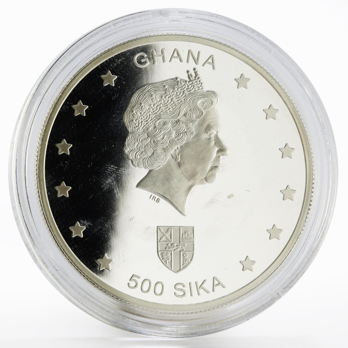 Ghana 500 sika World Championship of Football Dortmund Stadium silver coin 2006