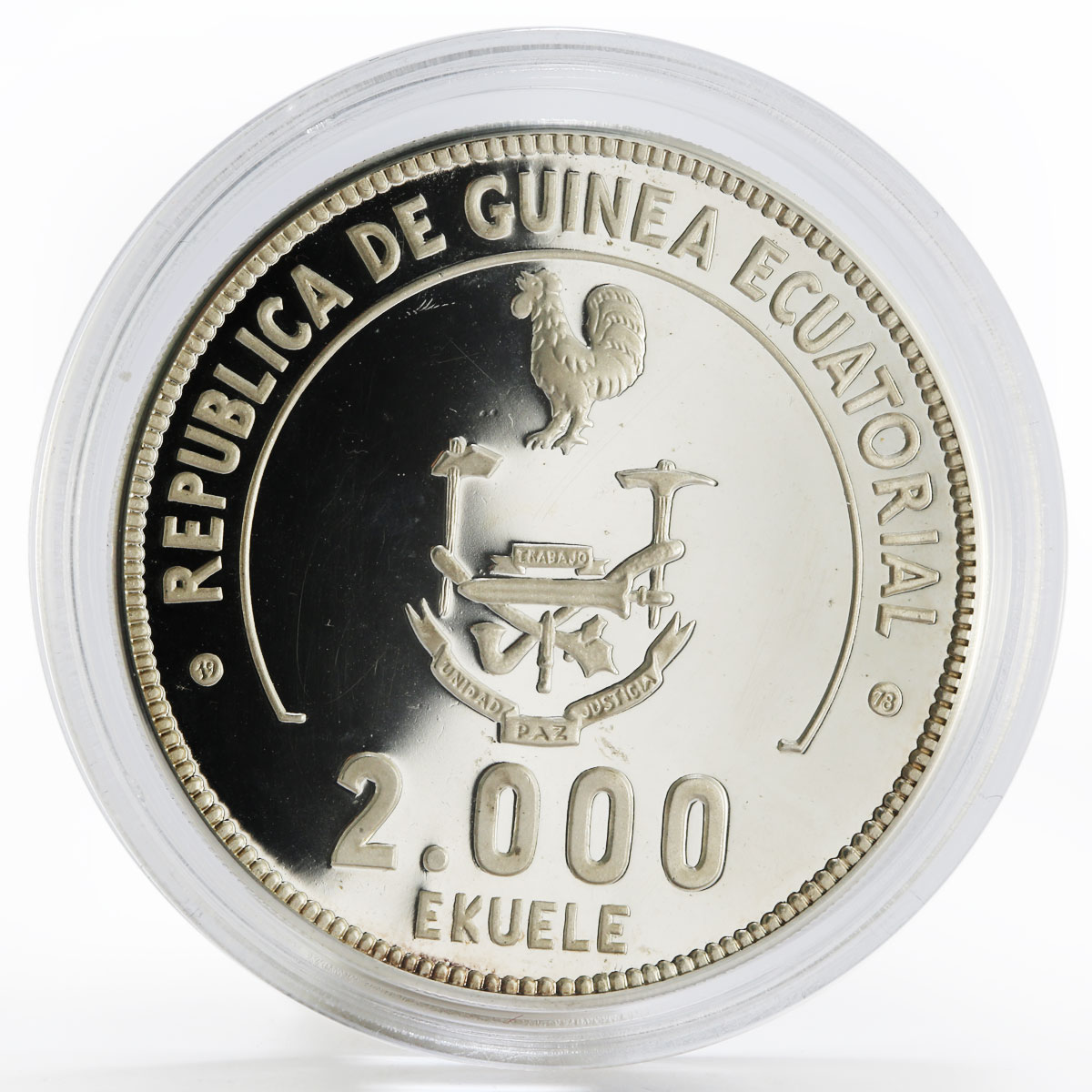 Equatorial Guinea 2000 ekuele FIFA World Cup Argentina proof silver coin 1979