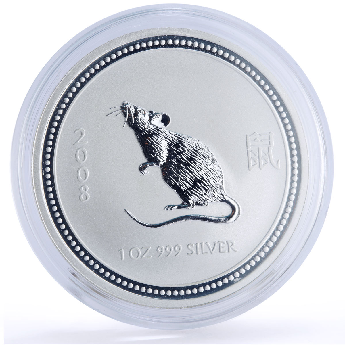 Australia 1 dollar Lunar Calendar series I Year of the Mouse silver coin 2008