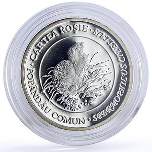 Moldova 10 lei Red Book Wildlife Conservation Gopher Fauna silver coin 2007