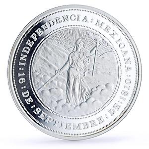 Mexico 5 oz Declaration of Independence 1810 Libertad silver medal coin