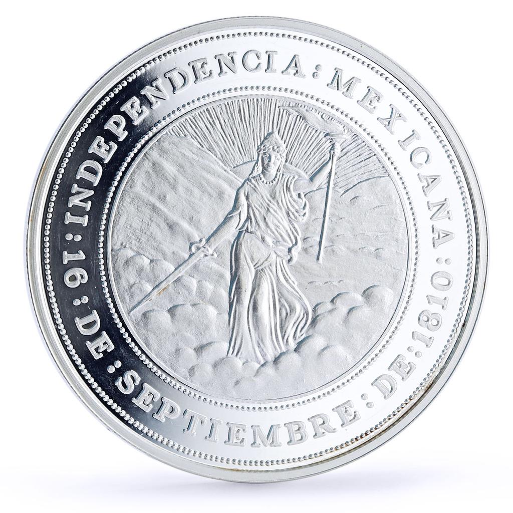 Mexico 5 oz Declaration of Independence 1810 Libertad silver medal coin