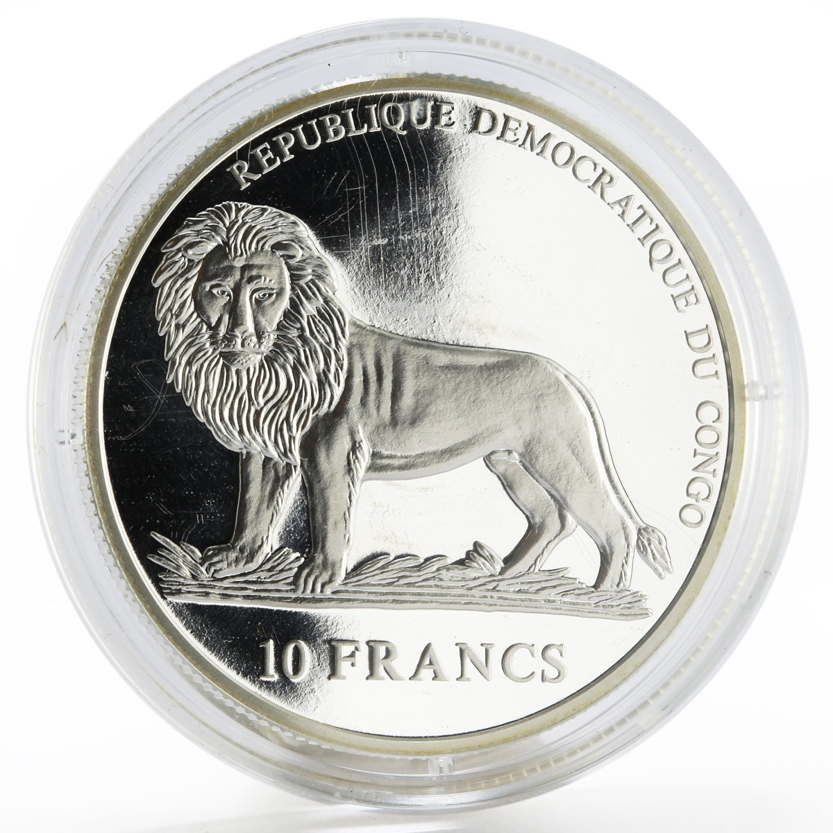 Congo 10 francs Pope Jonh Paul II Visits Switzerland proof silver coin 2004