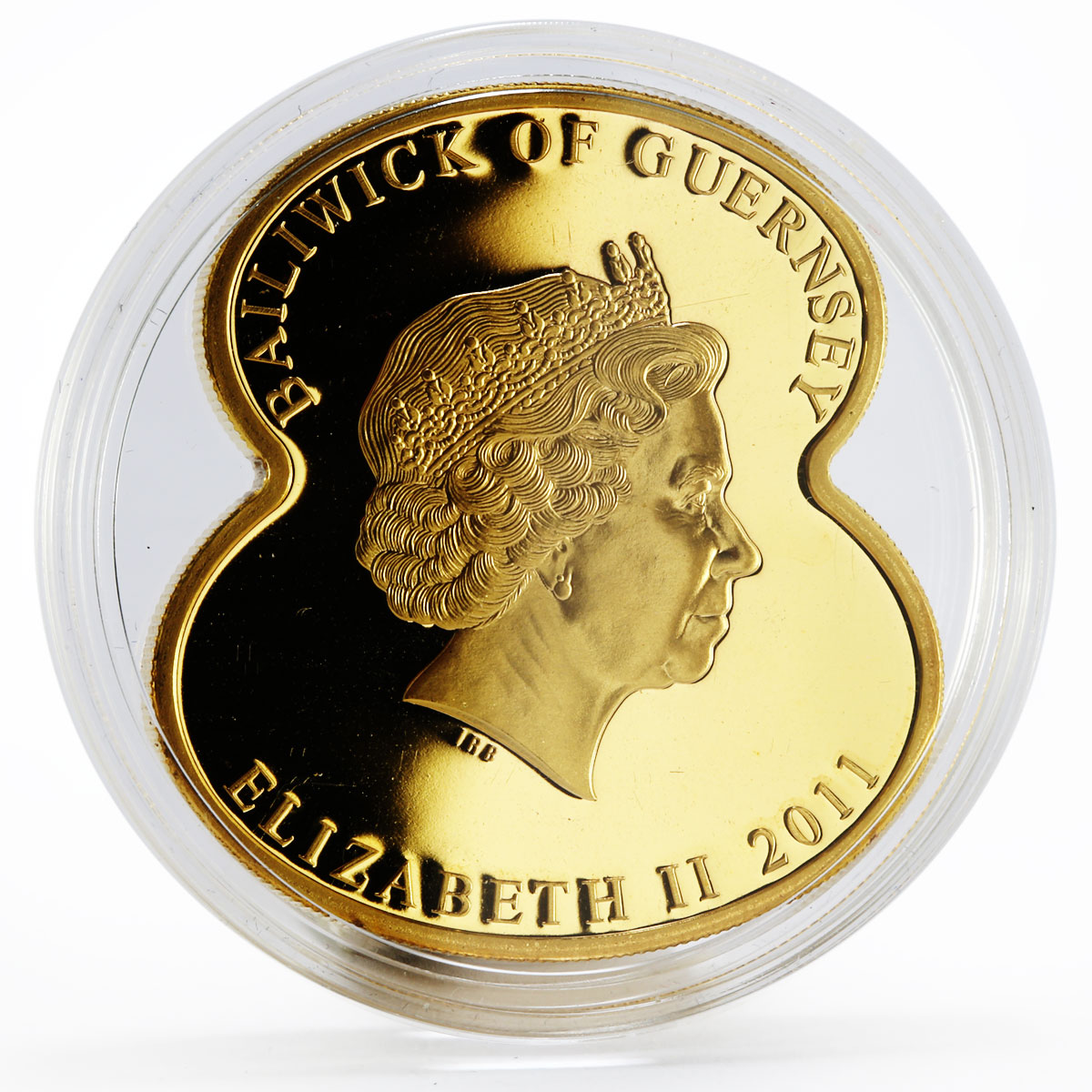 Bailiwick of Guernsey 5 pounds Royal British Legion gilded copper coin 2011