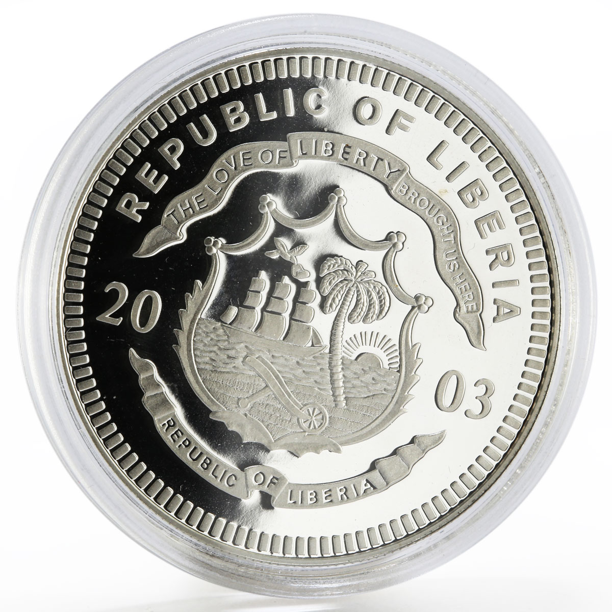 Liberia 20 dollars History of America series Watergate proof silver coin 2003