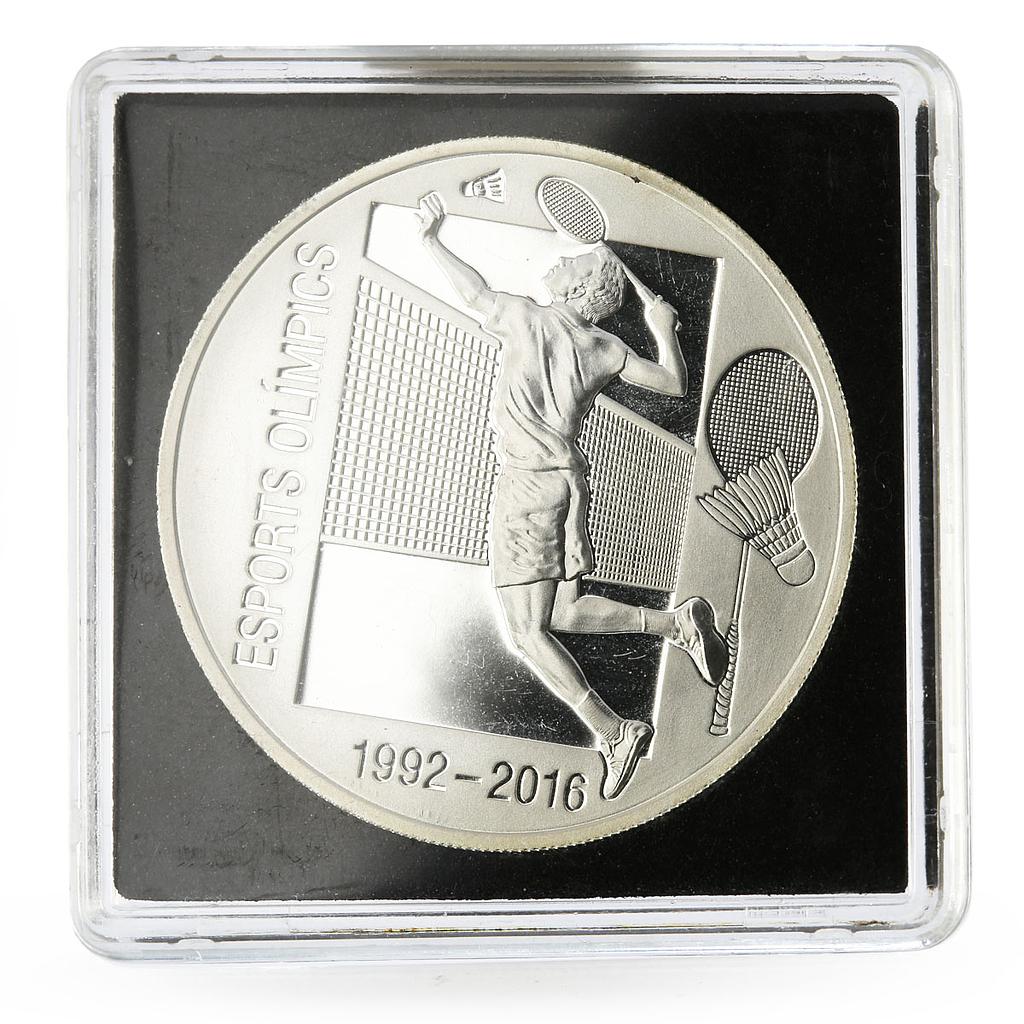 Andorra 5 diners 2016 Olympics series Badminton proof silver coin 2013