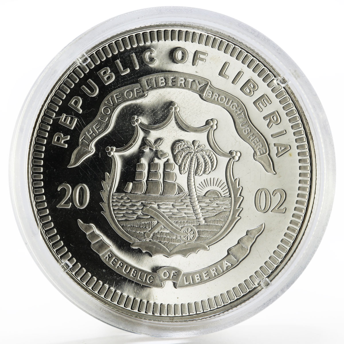 Liberia 20 dollars Ratification of the 19th Amendment US proof silver coin 2002