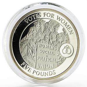 Gibraltar 5 pounds WSPU series Votes for Women proof silver coin 2009