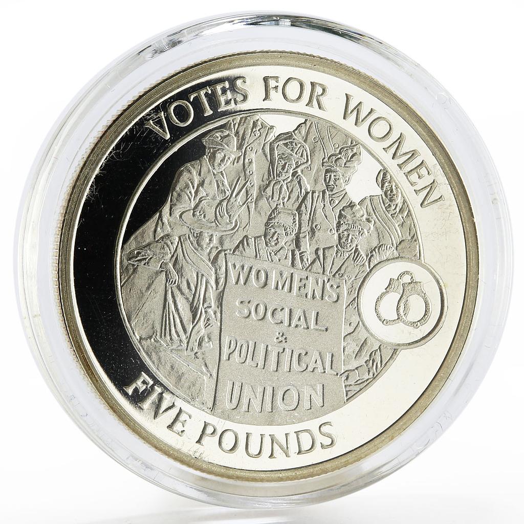 Gibraltar 5 pounds WSPU series Votes for Women proof silver coin 2009