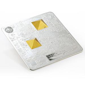 Fiji 50 dollars The Great Pyramids of Giza Two Gilded Figures silver coin 2012