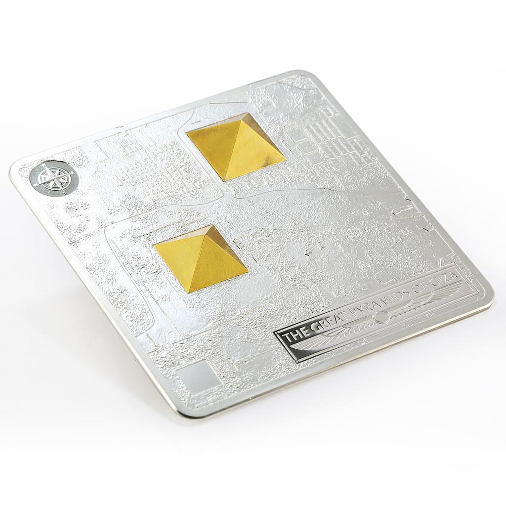 Fiji 50 dollars The Great Pyramids of Giza Two Gilded Figures silver coin 2012