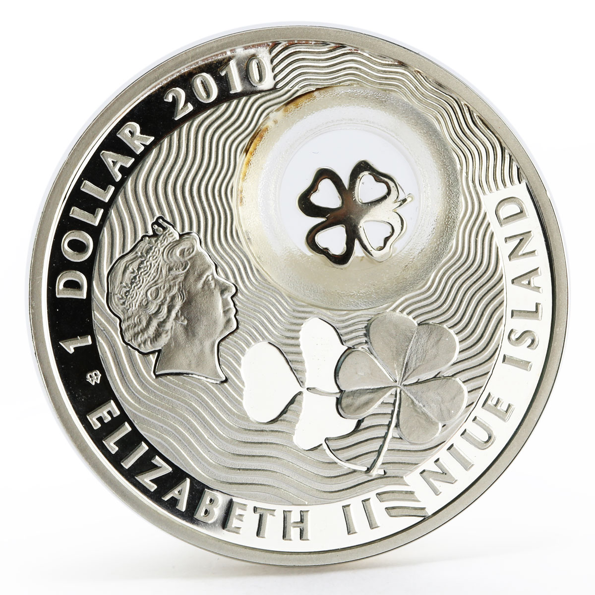 Niue 1 dollar Lucky Coins series The Four Leaf Clover Good Luck silver coin 2010
