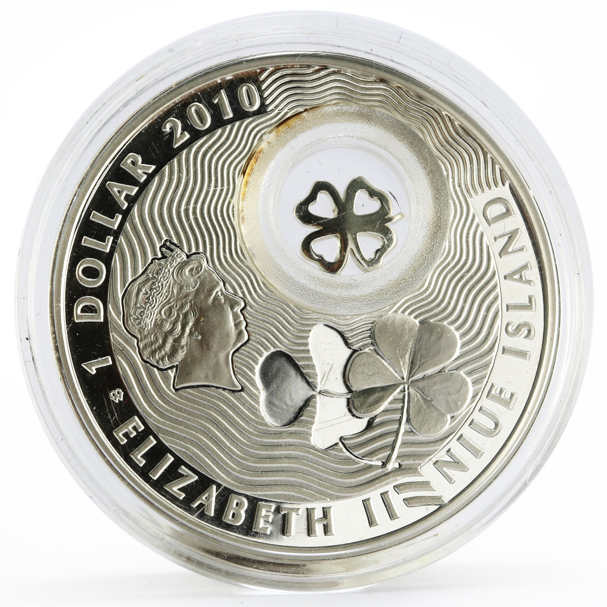 Niue 1 dollar Lucky Coins series The Four Leaf Clover Good Luck silver coin 2010