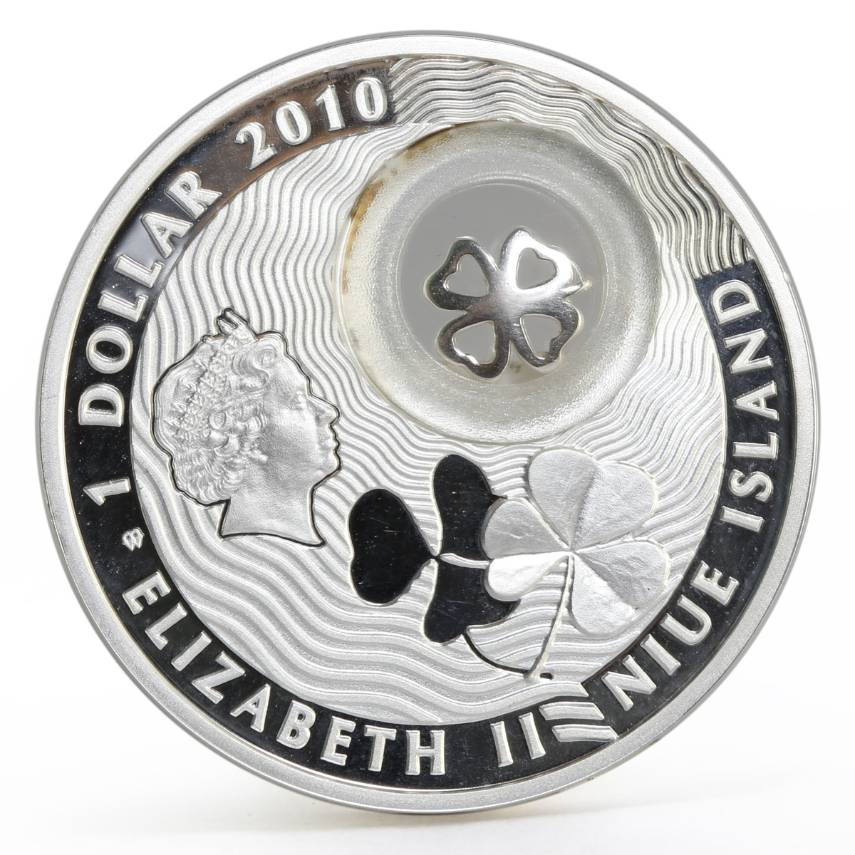 Niue 1 dollar Lucky Coins series The Four Leaf Clover Good Luck silver coin 2010