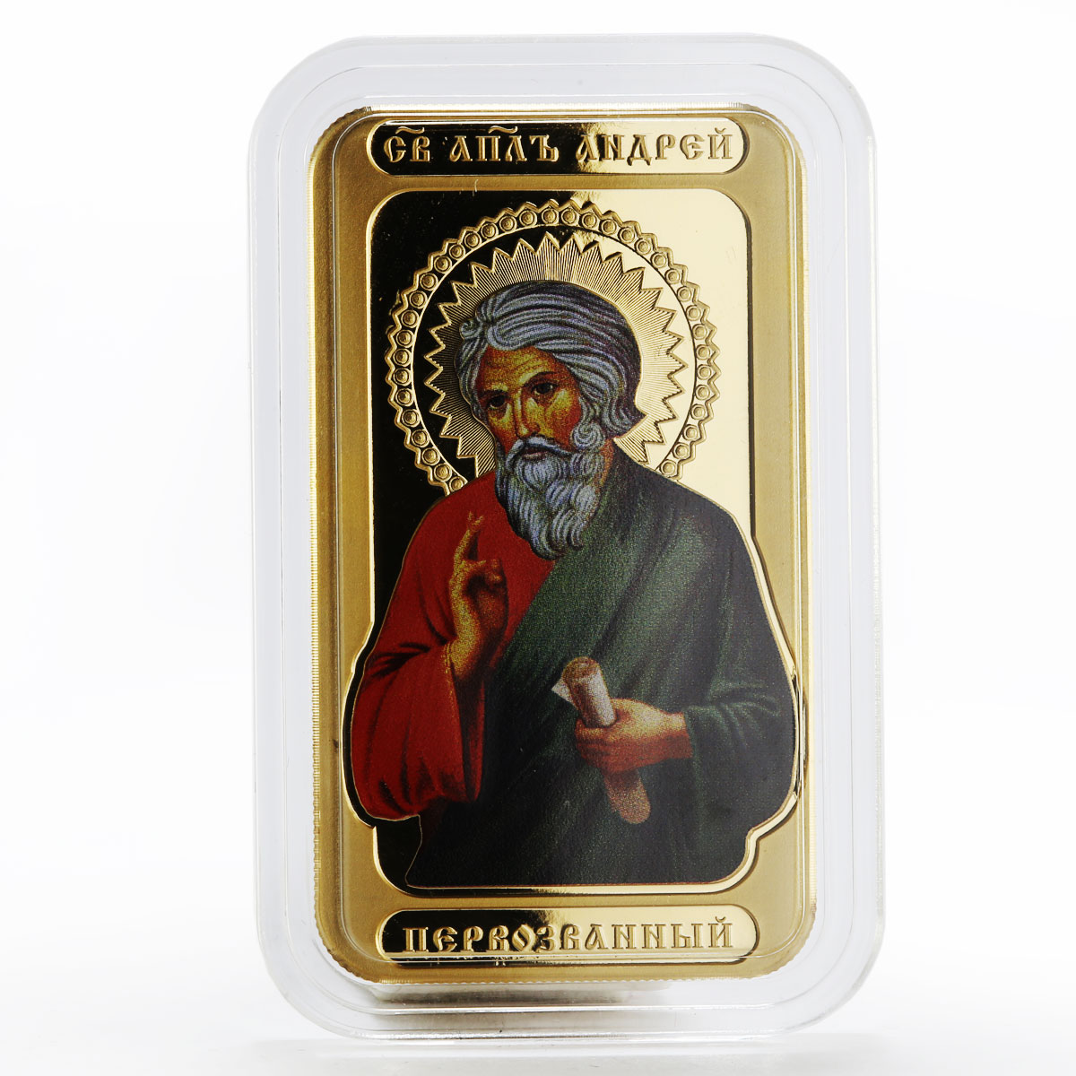 Cameroon 1000 francs Saint Andrew The First Called Icon gilded silver coin 2020