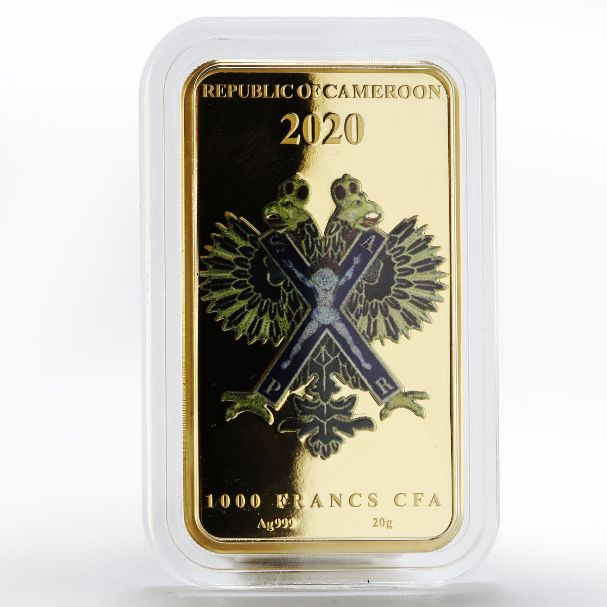 Cameroon 1000 francs Saint Andrew The First Called Icon gilded silver coin 2020