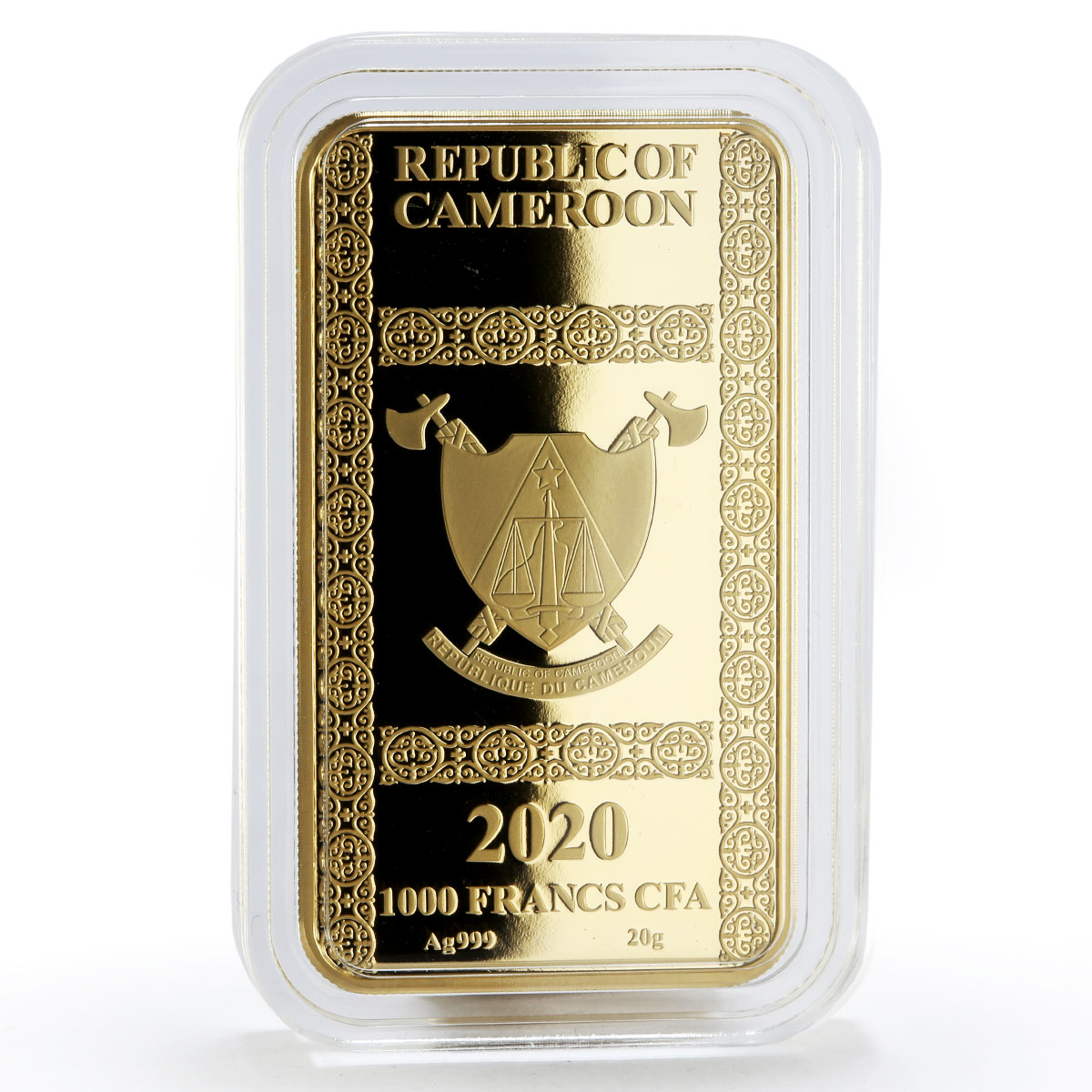Cameroon 1000 francs Saint Panteleimon colored silver coin 2020