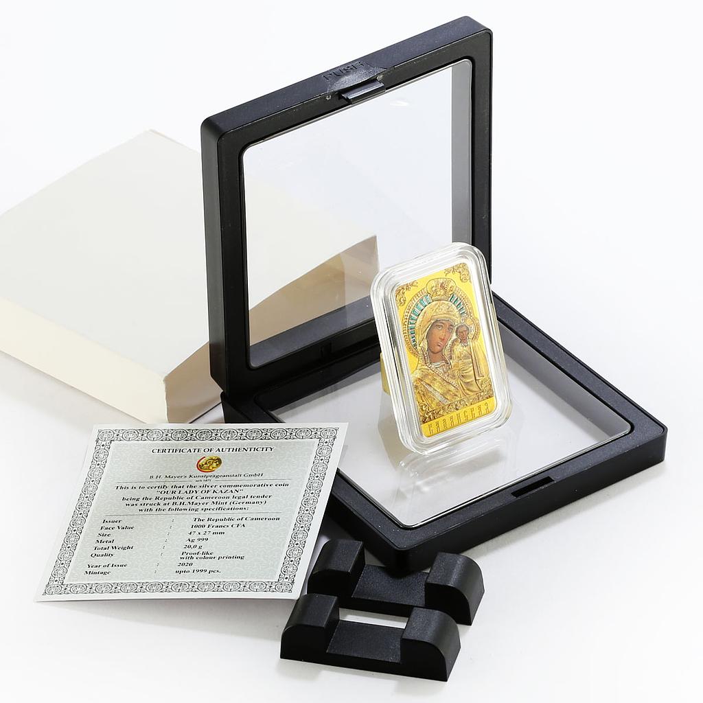 Cameroon 1000 francs Our Lady of Kazan colored proof silver coin 2020