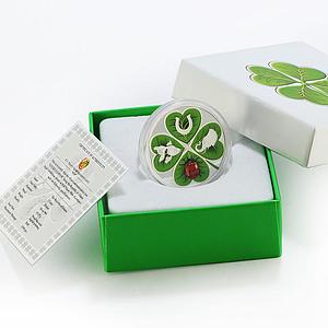 Ghana 2 cedis Lucky Clover Good Luck Fish Elephant Ladybug silver coin 2018