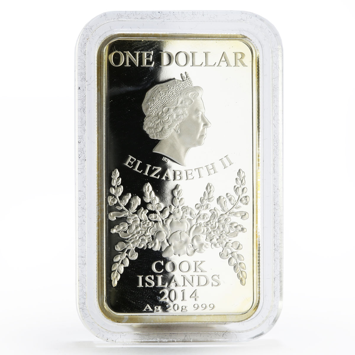 Cook Islands 1 dollar The Floral Zodiac series Peacock colored silver coin 2014