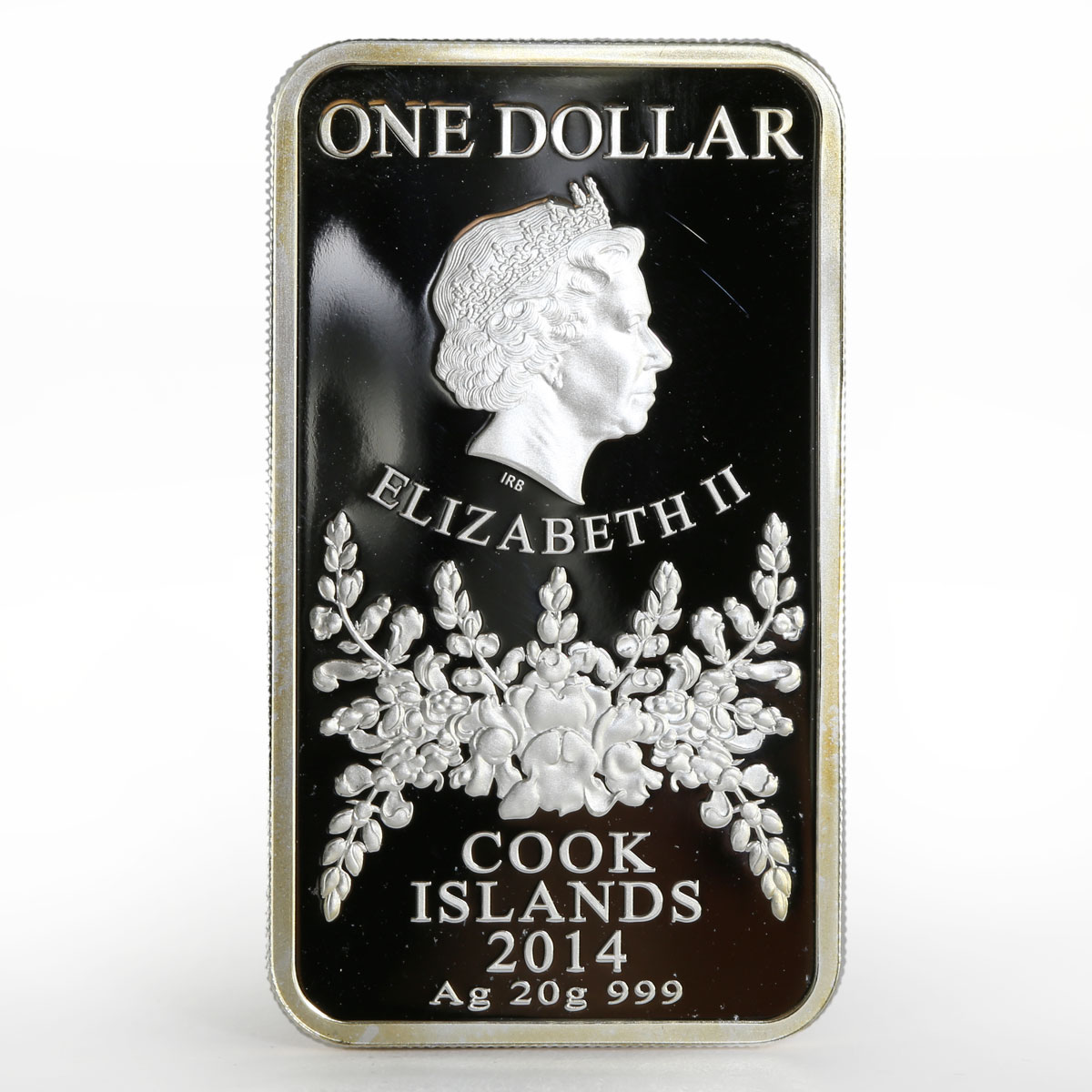 Cook Islands 1 dollar The Floral Zodiac series Peacock colored silver coin 2014