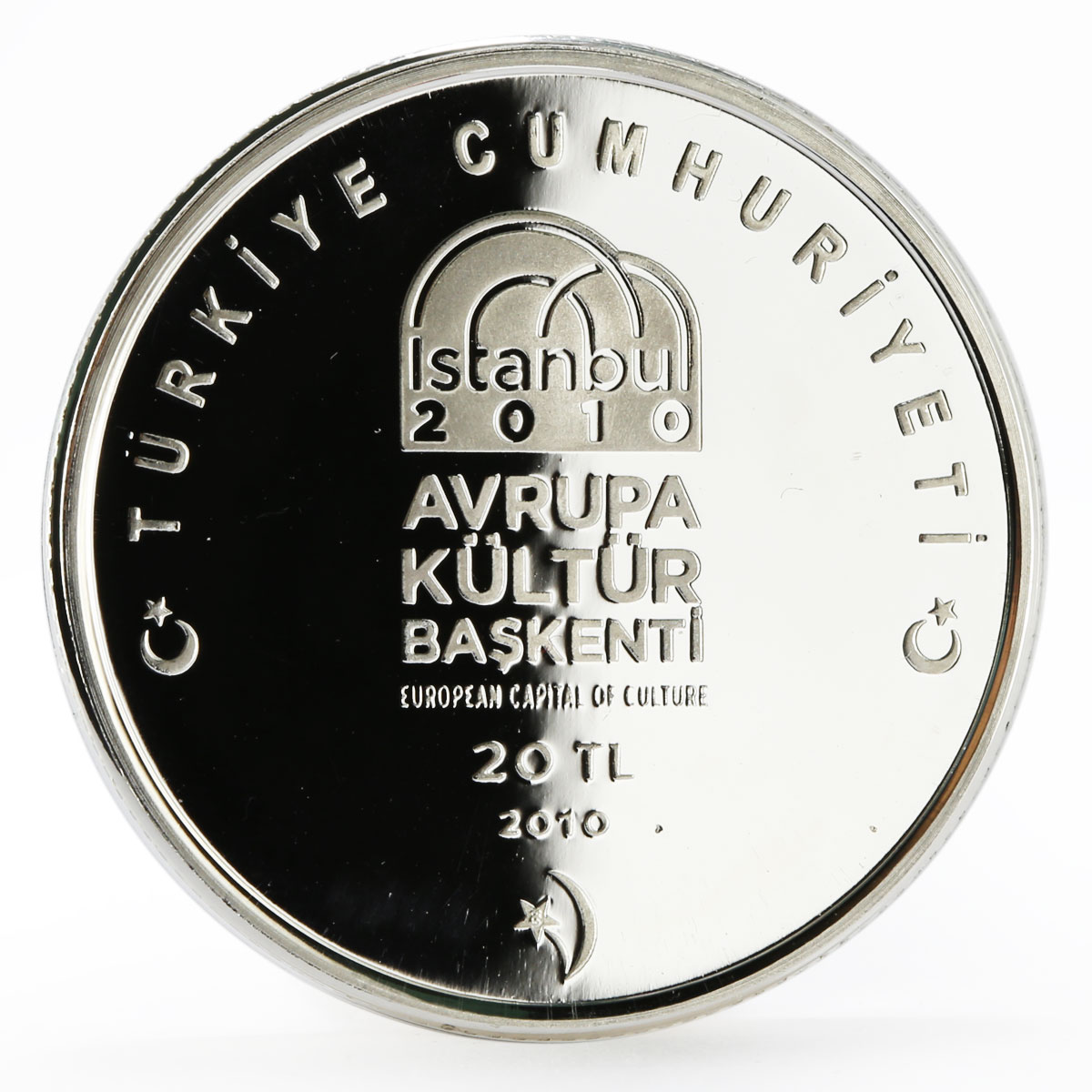 Turkey 20 lira European Capital of Culture Istanbul City proof silver coin 2010