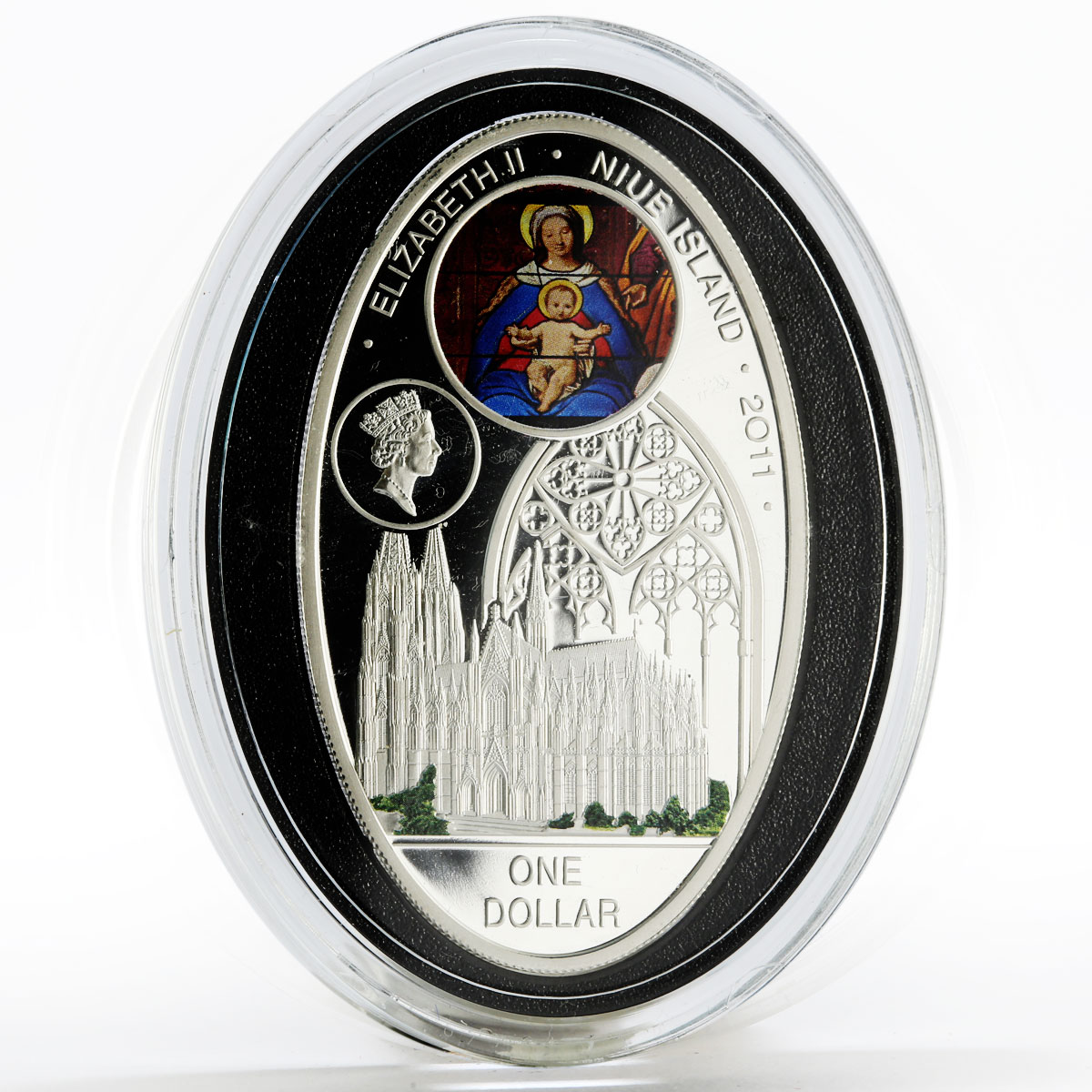 Niue 1 dollar Gothic Cathedrals series Cologne Cathedral proof silver coin 2011