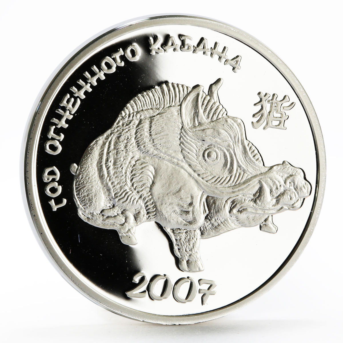 Transnistria 100 rubles Lunar Calendar Year of the Fire Boar silver coin 2007