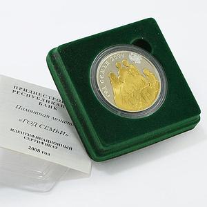 Transnistria 5 rubles Year of Russian Royal Family gilded silver coin 2008