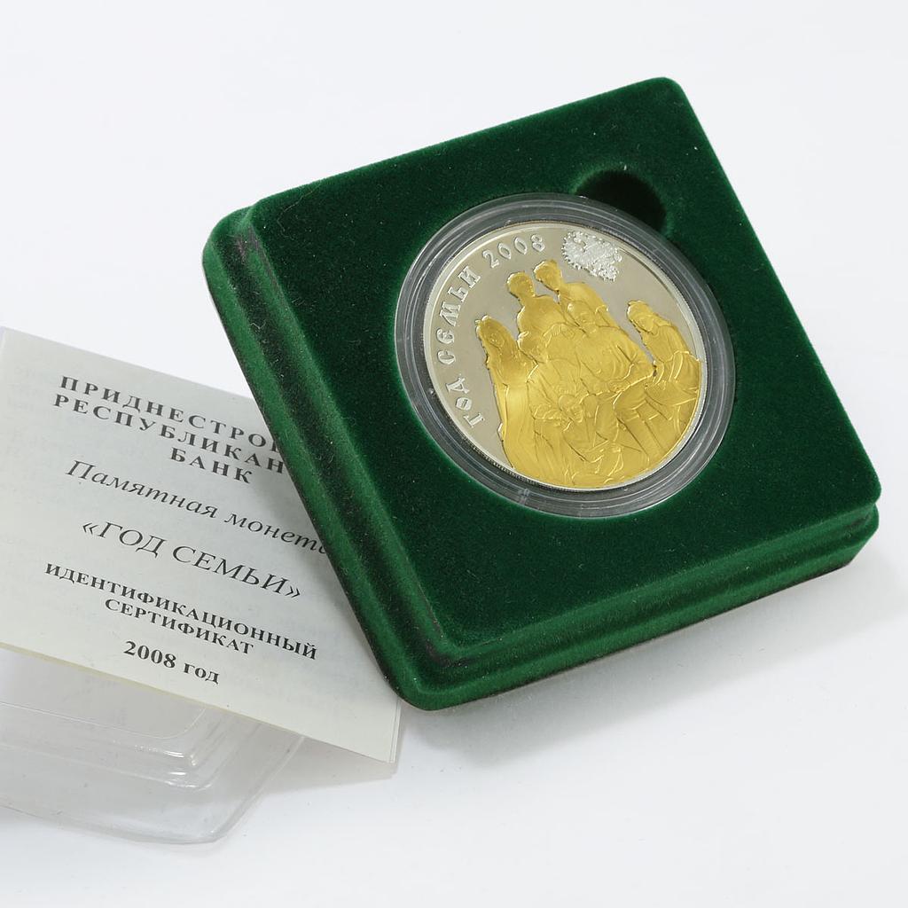 Transnistria 5 rubles Year of Russian Royal Family gilded silver coin 2008