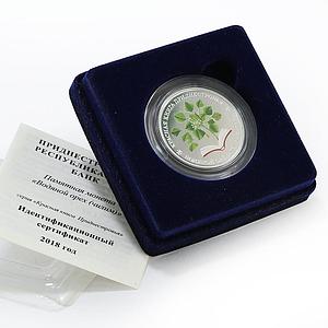 Transnistria 10 rubles Local Red Book series Water Caltrop silver coin 2018