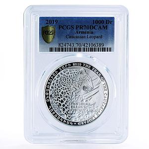 Armenia 1000 drams The Year Of The Caucasian Leopard PR70 PCGS silver coin 2019