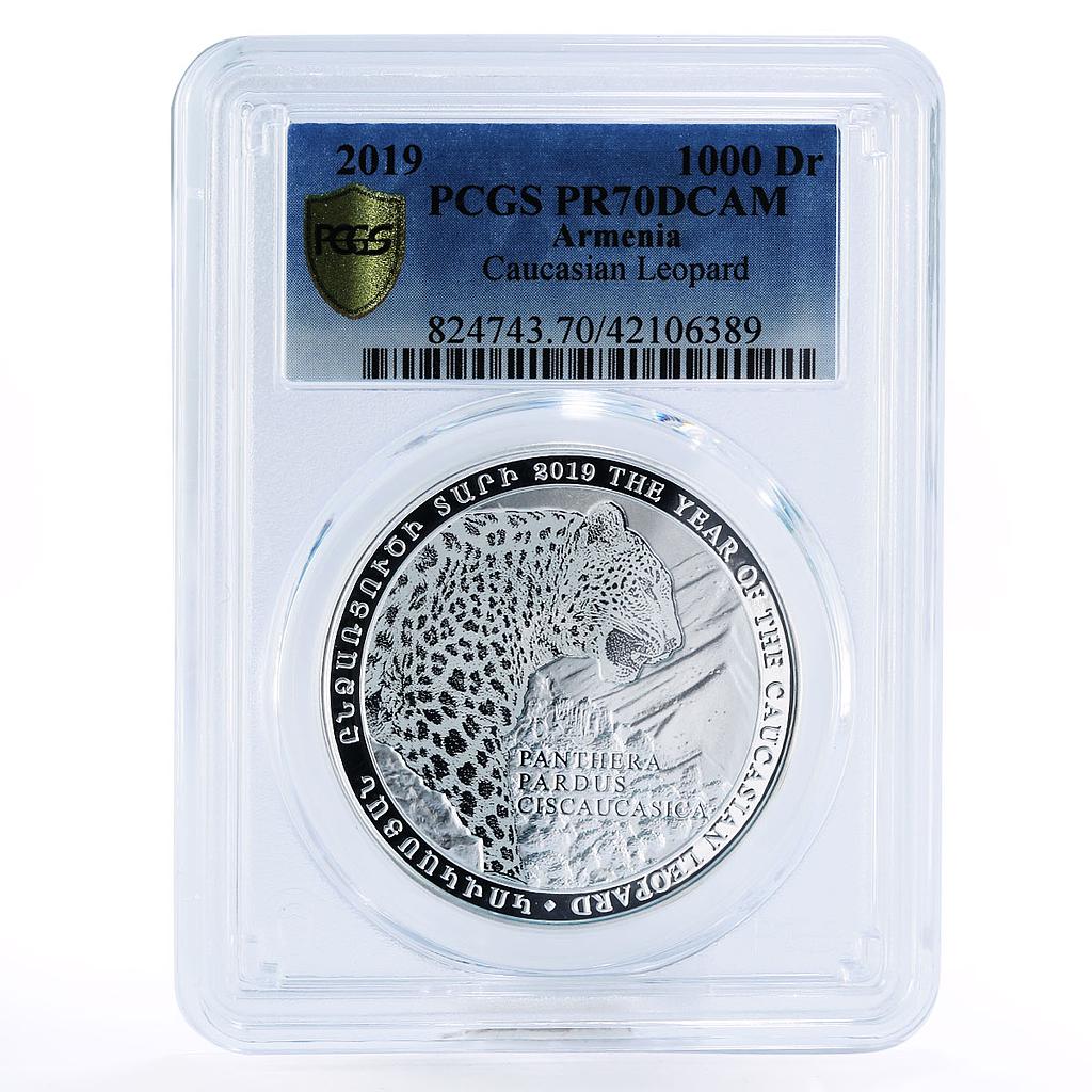 Armenia 1000 drams The Year Of The Caucasian Leopard PR70 PCGS silver coin 2019