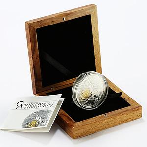 Cook Islands 5 dollars 120 Years Jubilee of Novosibirsk Siberia silver coin 2013