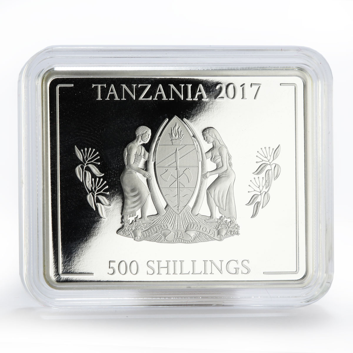 Tanzania 500 shillings Year of the Rooster colored proof silver coin 2017