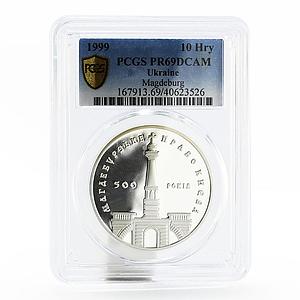 Ukraine 10 hryvnias Magdeburg Right in Kyiv PR69 PCGS silver coin 1999