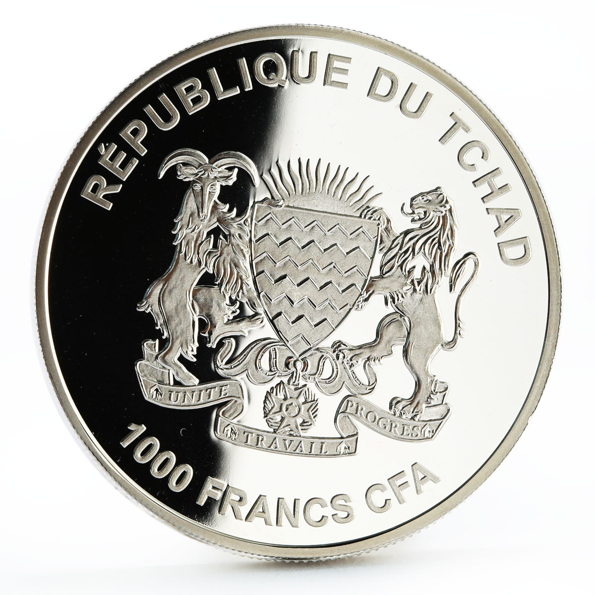 Chad 1000 francs History of Ships series La Boudeuse proof silver coin 2016