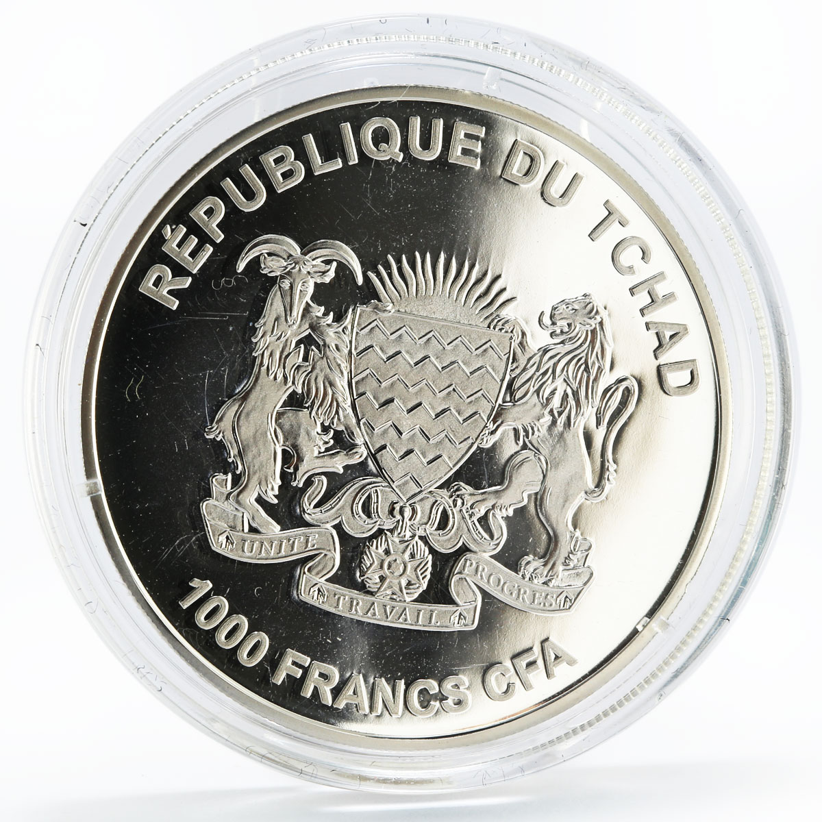 Chad 1000 francs History of Ships series La Boudeuse proof silver coin 2016