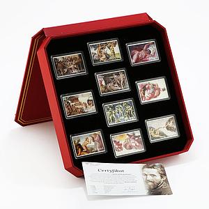 Cameroon set of 10 coins Art series Heavenly Angels of Vatican silver coins 2017