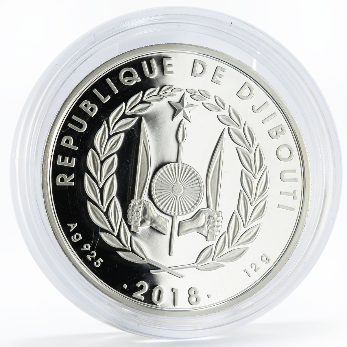 Djibouti 100 francs History in Ships series Sailing Ship Dhow silver coin 2018