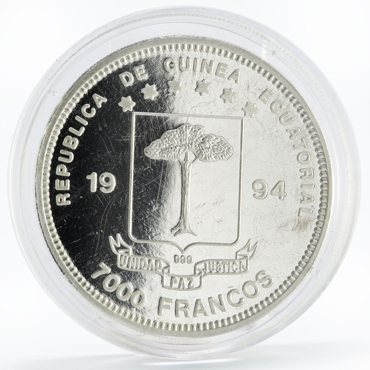Equatorial Guinea 7000 francos Best World Places series Berlin silver coin 1994