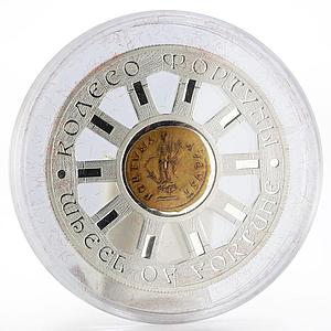 Niue 1 dollar Wheel of Fortune colored proof silver coin 2014