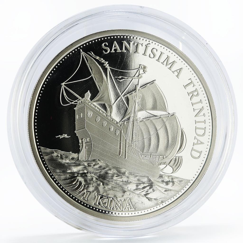 Papua New Guinea 1 kina Santisima Trinidad Ship proof silver coin 2017